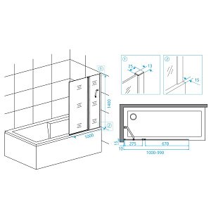 Шторка для ванны RGW Screens SC-11 100 купить в интернет-магазине Sanbest