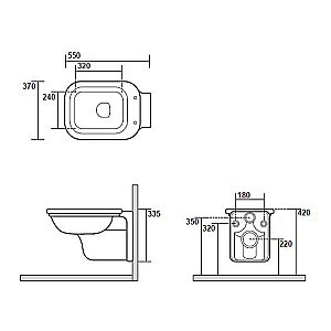 Унитаз подвесной Kerasan Waldorf 4115 Белый купить в интернет-магазине Sanbest
