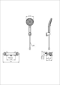 Смеситель для душа с термостатом WONZON & WOGHAND Strato, Темный графит (WW-B2048-A-BGG) купить в интернет-магазине сантехники Sanbest