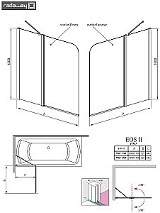 Шторка для ванны Radaway EOS II PND 130 купить в интернет-магазине Sanbest