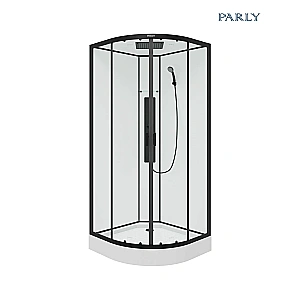 Душевая кабина Parly AMI 90х90 стекло прозрачное/профиль черный купить в интернет-магазине Sanbest