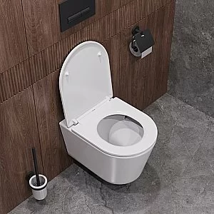 Унитаз подвесной Cezares CZR-38083-49-TH-TOR/SC белый, безободквый, смыв торнадо купить в интернет-магазине Sanbest