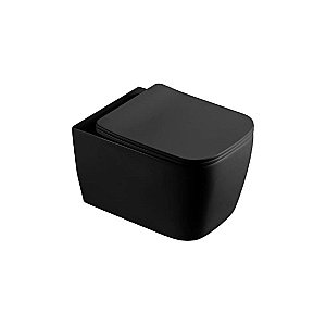 Унитаз подвесной Gid Tr2140Bm черный матовый, безободковый, с крышкой микролифт купить в интернет-магазине Sanbest