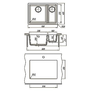 Кухонная мойка Lemark Sinara 550.2-U 9910081 грей купить в интернет-магазине сантехники Sanbest