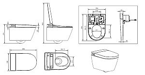 Унитаз подвесной с функцией биде Creavit WQ Smart WQ320-11CB белый, безободковый купить в интернет-магазине Sanbest