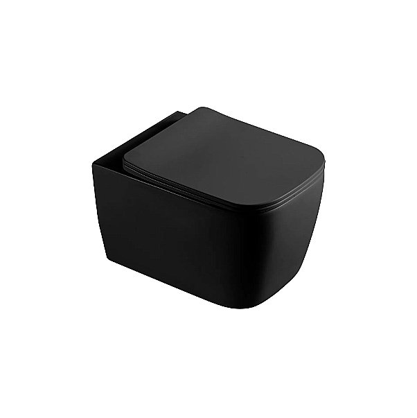 Унитаз подвесной Gid Tr2140Bm черный матовый, безободковый, с крышкой микролифт купить в интернет-магазине Sanbest