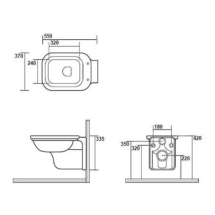 Унитаз подвесной Kerasan Waldorf 4115 Белый купить в интернет-магазине Sanbest