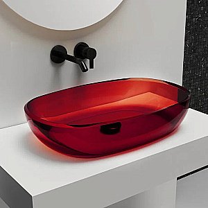 Раковина накладная ABBER Kristall AT2805Rubin красная купить в интернет-магазине Sanbest
