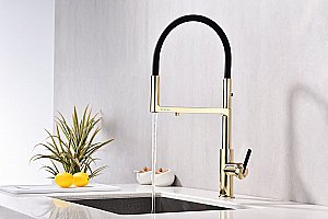 Смеситель для кухни Paulmark Tornado To213402-G золото купить в интернет-магазине сантехники Sanbest