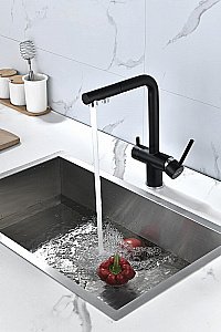 Смеситель для кухни Paulmark Serpentine Se213222-AN антрацит купить в интернет-магазине сантехники Sanbest