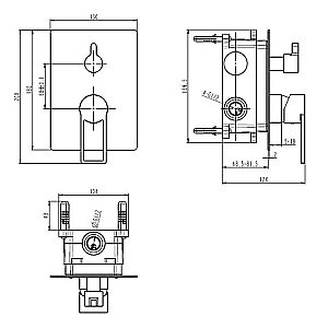 Смеситель для душа Caprigo KUB 54-051 черный купить в интернет-магазине сантехники Sanbest