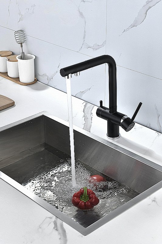 Смеситель для кухни Paulmark Serpentine Se213222-AN антрацит купить в интернет-магазине сантехники Sanbest