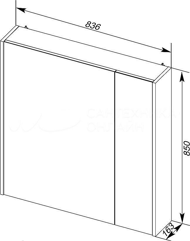 Зеркальный шкаф Aquanet Франка 85 белый купить в интернет-магазине сантехники Sanbest