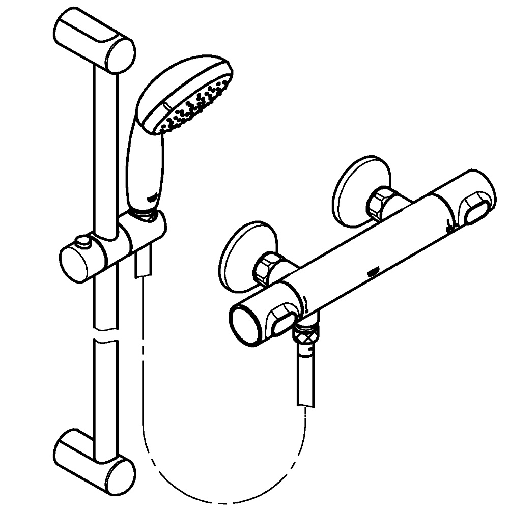 Смеситель для душа Grohe Grohtherm 500 34796001 хром купить в интернет-магазине сантехники Sanbest