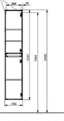 Пенал Эстет Monaco Wood 35 белый/дуб для ванной в интернет-магазине сантехники Sanbest