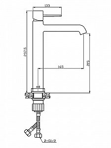 Смеситель для раковины Orange Karl M05-121b черный купить в интернет-магазине сантехники Sanbest