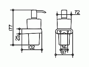 Диспенсер из опалового стекла с держателем KEUCO Elegance New купить в интернет-магазине сантехники Sanbest