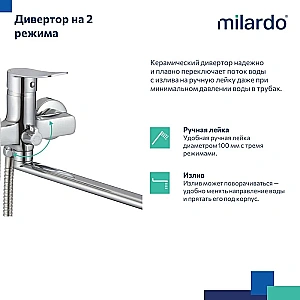Смеситель для ванны Milardo Demi DEMSB02M02 купить в интернет-магазине сантехники Sanbest