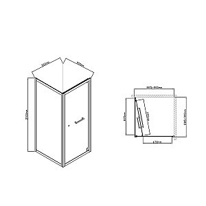 Душевой уголок Vincea Stile VSS-2ST9090CLB 90x90 стекло прозрачное/профиль черный купить в интернет-магазине Sanbest