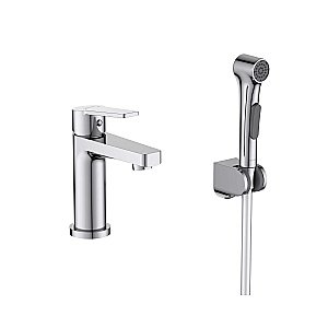 Смеситель для раковины Aquatek Лугано AQ1712CR 106 хром, с гигиеническим душем купить в интернет-магазине сантехники Sanbest