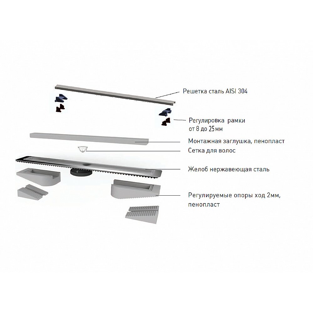 Душевой лоток BERGES B1 Keramik 094117 бронза купить в интернет-магазине Sanbest