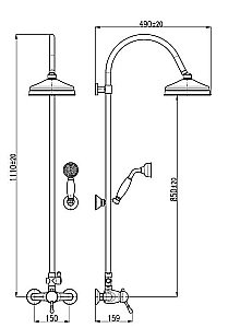 Душевая система Rav-Slezak LABE L581.5/3Z золото купить в интернет-магазине сантехники Sanbest