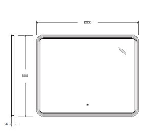 Зеркало с LED подстветкой Cezares DUET CZR-SPC-LED-TCH 100x80 в ванную от интернет-магазине сантехники Sanbest