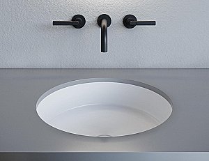 Раковина врезная снизу столешницы Salini MAREA 04 1802204M 42 из искусственного камня S-Stone, белая матовая купить в интернет-магазине Sanbest