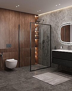 Душевой уголок Cezares Molveno 120x90 AH-11-140/90-C-GM-IV стекло прозрачное/профиль матовая оружейная сталь купить в интернет-магазине Sanbest