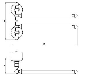 Полотенцедержатель Migliore Mirella ML.MRL-M055.DO золото купить в интернет-магазине сантехники Sanbest