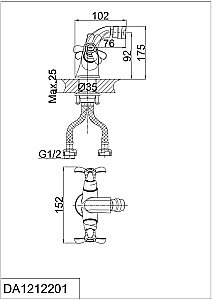 Смеситель для биде D&K Hessen Documenta DA1212201 купить в интернет-магазине сантехники Sanbest