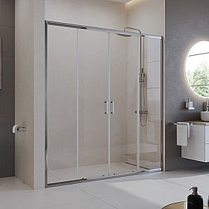 Душевая дверь BelBagno UNO 195-BF-2 170 стекло прозрачное/профиль хром купить в интернет-магазине Sanbest