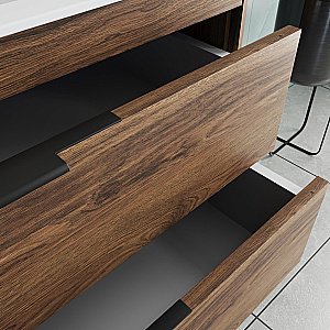 Тумба с раковиной Vincea Chiara 2D 100 VMC-2C2100CO/VCB-13100W тёмный дуб/раковина белая для ванной в интернет-магазине Sanbest