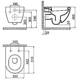 Унитаз подвесной Creavit Free FE320-11CP00E-0000 капучино купить в интернет-магазине Sanbest