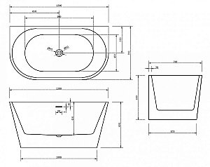 Ванна акриловая ABBER AB9216-1.3 купить в интернет-магазине Sanbest