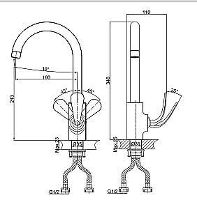 Смеситель для кухни D&K Venice Gondola DA1022441 купить в интернет-магазине сантехники Sanbest