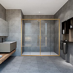 Душевая дверь Vincea Garda VDS-1G2170CLG 170 профиль брашированное золото/стекло прозрачное купить в интернет-магазине Sanbest