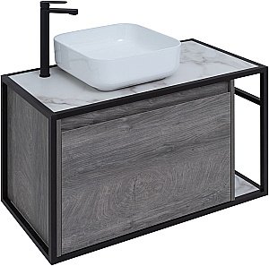 Тумба с раковиной Aquanet Nova Lite Loft 90 L/R дуб рошелье для ванной в интернет-магазине Sanbest