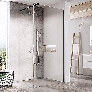 Душевое ограждение Ravak WALK-IN WALL ST 110/W SET-800 Wall стекло прозрачное/профиль черный купить в интернет-магазине Sanbest