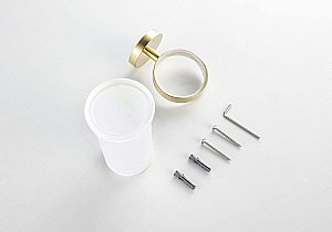 Стакан Aquatek Европа AQ4104BG стекло матовое/золото шлифованное купить в интернет-магазине сантехники Sanbest