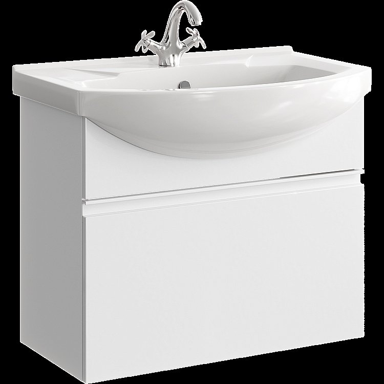 Тумба с раковиной Aqwella Rodos 76 ROD01071 белая для ванной в интернет-магазине Sanbest