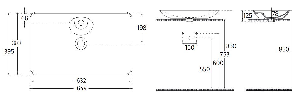 Раковина ISVEA SistemaY Clear 64 10SY50065SV белая купить в интернет-магазине Sanbest
