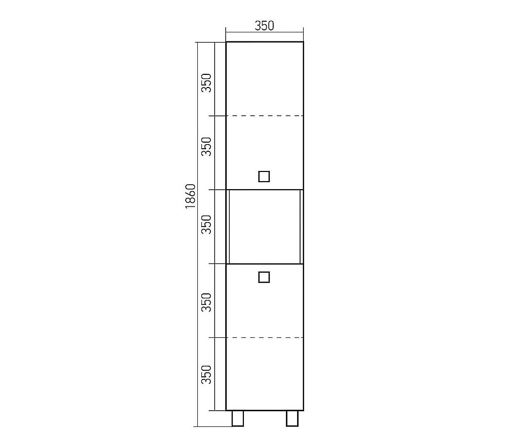 Пенал напольный MIXLINE БОСКО 522470 35 белый/венге для ванной в интернет-магазине сантехники Sanbest