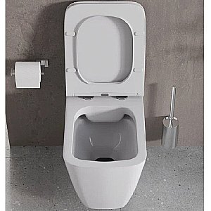 Унитаз подвесной с инсталляцией Agger ATI04100+APB144 белый, с крышкой микролифт, безободковый, с черной матовой кнопкой купить в интернет-магазине Sanbest