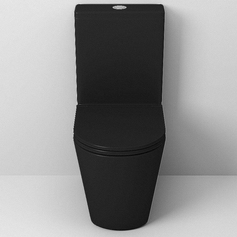 Унитаз Grossman TORNADO GR-4449BMSQ безободковый, с бачком, с крышкой микролифт, слив-торнадо, черный матовый купить в интернет-магазине Sanbest