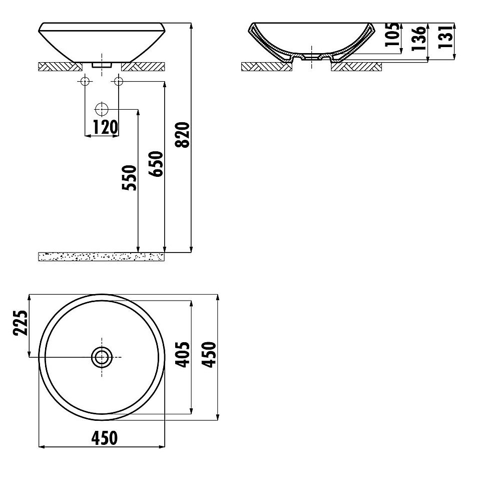 Раковина Creavit Mono 45 MN045.40000 черная купить в интернет-магазине Sanbest