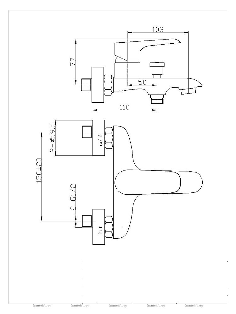 Смеситель для ванны WeltWasser WW MX BONN 303 купить в интернет-магазине сантехники Sanbest