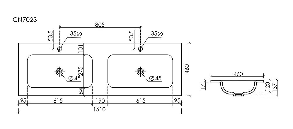 Раковина Ceramica Nova Grace CN7023MB  черный матовый купить в интернет-магазине Sanbest