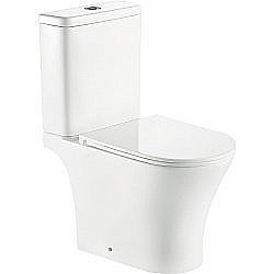 Унитаз напольный SantiLine SL-5010 безободковый, с бачком, с крышкой микролифт, белый купить в интернет-магазине Sanbest