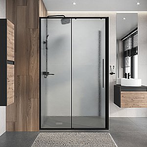 Душевая дверь Niagara Nova 110 NG-84-L11CHB профиль черный матовый/стекло шиншилла купить в интернет-магазине Sanbest